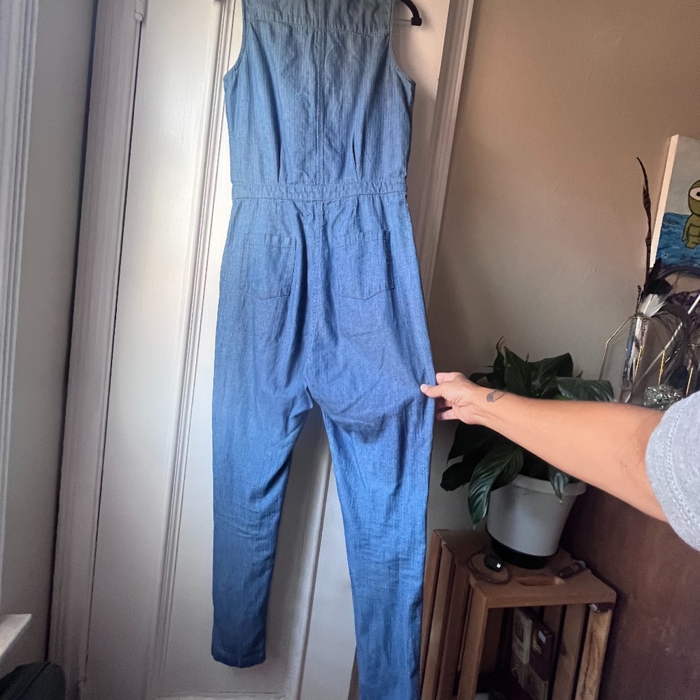 Steven Alan Sleeveless Denim Jumpsuit Size S - Picture 10 of 16